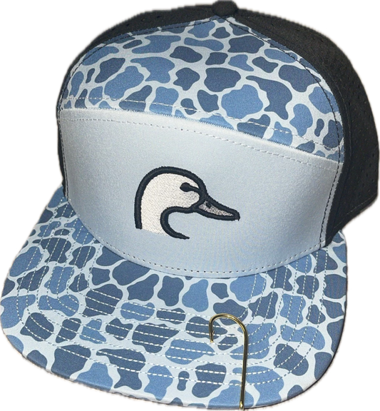 Ice Blue Duck Camo/Black 3D Puff Duck Logo