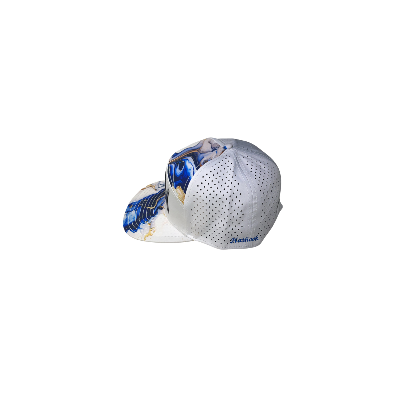 Lasered Back Waterproof Blue Swirl Hat